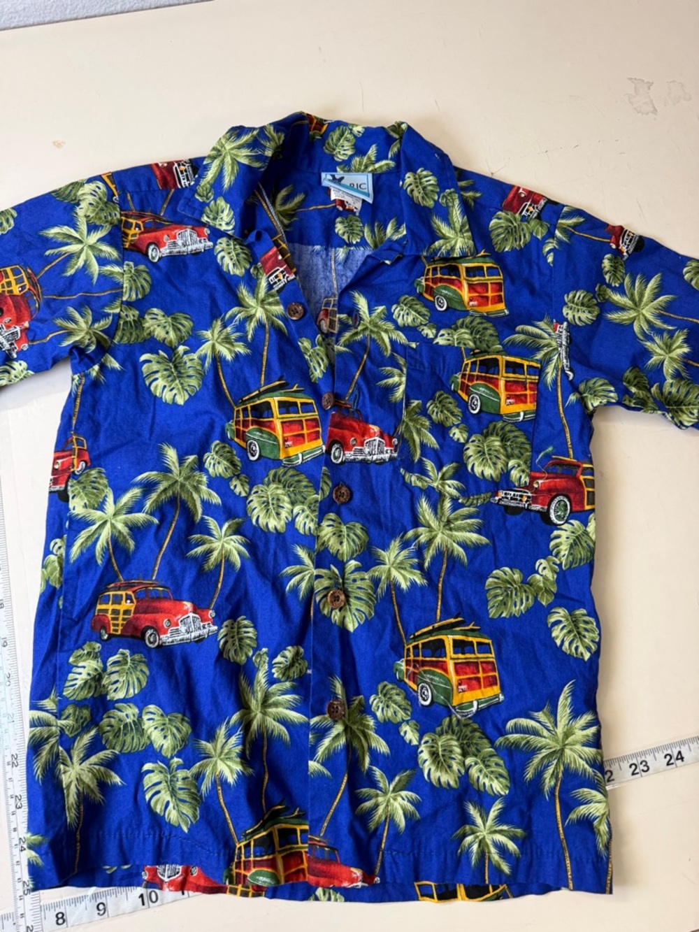 Bright Blue Kids Tropical Button-Down Shirt